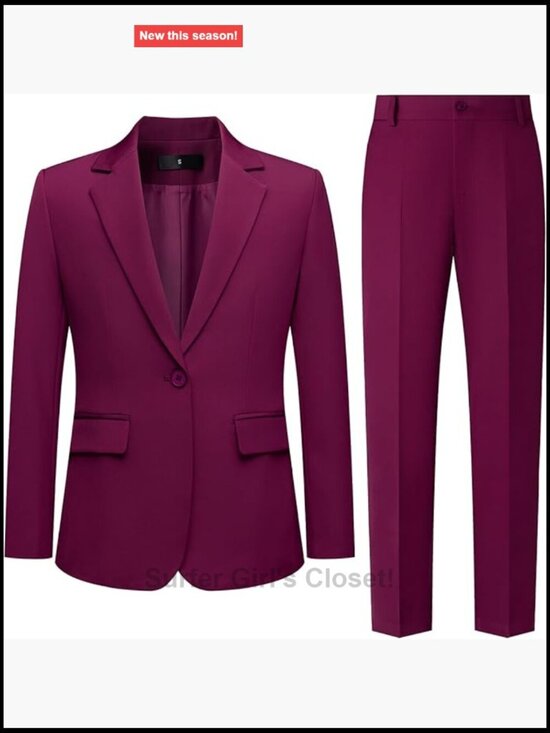 Other - Women's 2 Piece Pant Suit Set Blazer Pants Business Professional Work